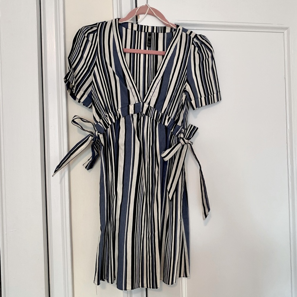 ZARA Striped Linen Mini Dress